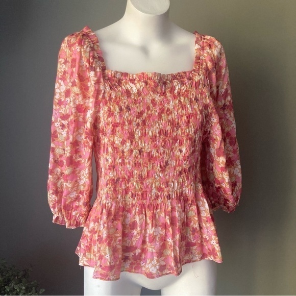 Nanette by Nanette Lepore | Floral Square Neck Off-The-Shoulder Stretch Top - Picture 2 of 6